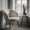 L&aelig;nestol \'Capri\' - Hvid/Boucl&eacute;