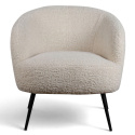 L&aelig;nestol \'Capri\' - Hvid/Boucl&eacute;