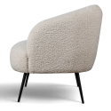 L&aelig;nestol \'Capri\' - Hvid/Boucl&eacute;