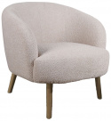 Lænestol \'Capri\' med træben - Beige/Bouclé