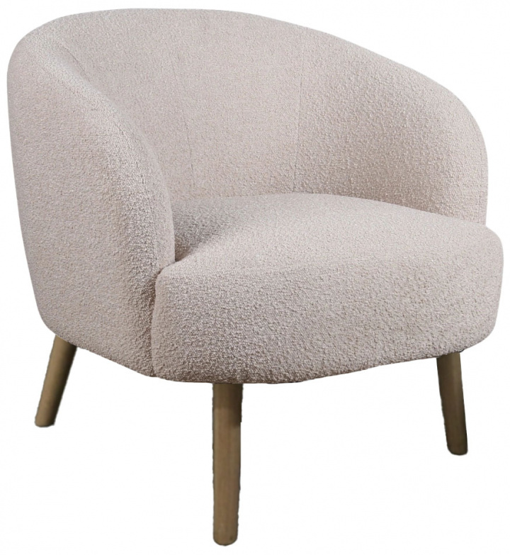 Lænestol \'Capri\' med træben - Beige/Bouclé i gruppen Møbler / Sidde møbler / Lænestole hos Reforma (T8049-boucle-beige)