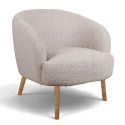 L&aelig;nestol \'Capri\' med tr&aelig;ben - Beige/Boucl&eacute;