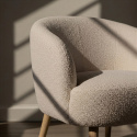 L&aelig;nestol \'Capri\' med tr&aelig;ben - Beige/Boucl&eacute;