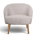 L&aelig;nestol \'Capri\' med tr&aelig;ben - Beige/Boucl&eacute;