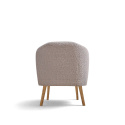 L&aelig;nestol \'Capri\' med tr&aelig;ben - Beige/Boucl&eacute;