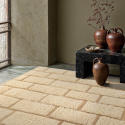 Rya Tæppe \'Leknes Handwoven Wool\' - Beige