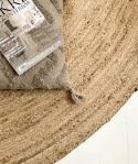 Rundt tæppe \'Flätan\' 200cm - Jute