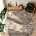 Rund tæppe \'Aranga Super Soft Fur\' 120cm - Brun