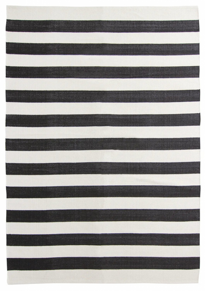 Bomulds tæppe \'Nilo\' 60x120cm - Hvid/Svart i gruppen Indretning / Tæpper / Vævede tæpper hos Reforma (V10188118)
