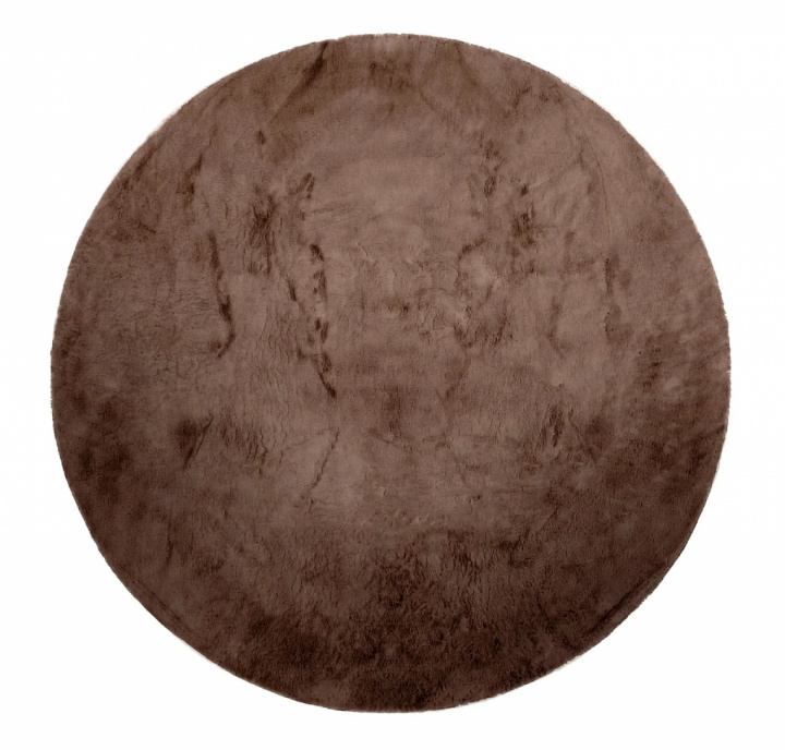 Rund tæppe \'Aranga Super Soft\' 80cm - Mørkebrun i gruppen Indretning / Tæpper / Ryamåtter hos Reforma (V10199403)