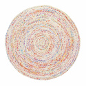 Rund tæppe \'Flätan\' 120cm - Hvid/Multi