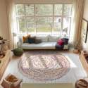 Rund tæppe \'Flätan\' 200cm - Hvid/Multi