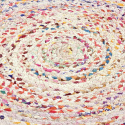 Rund tæppe \'Flätan\' 200cm - Hvid/Multi