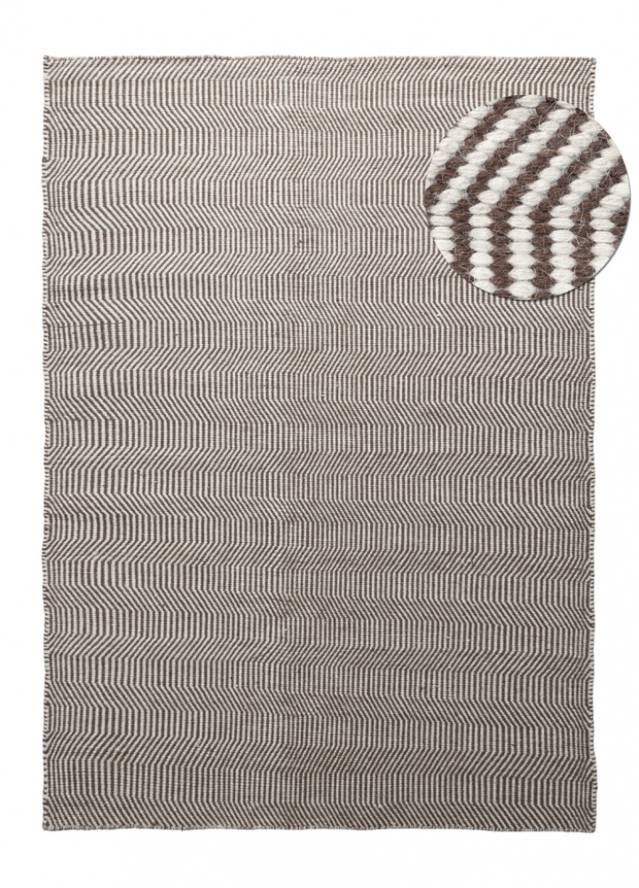 Uldtæppe \'Larkana\' - Brun/hvid i gruppen Indretning / Tæpper / Uldmåtter hos Reforma (V1020111)