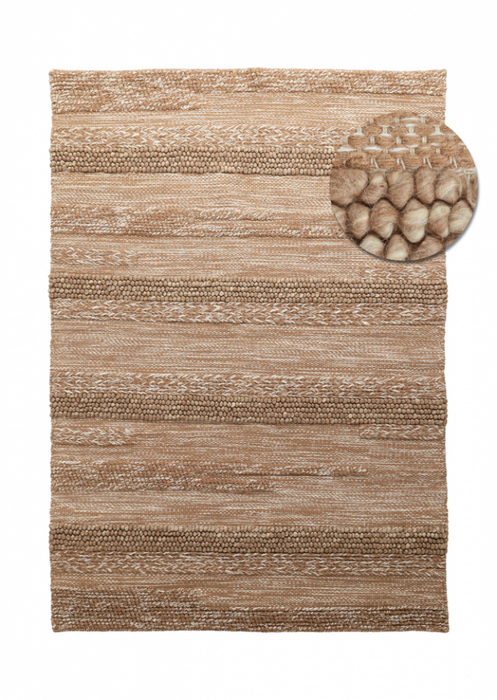 Uldtæppe \'Almaty\' - Lysebrun i gruppen Indretning / Tæpper / Uldmåtter hos Reforma (V10201444)