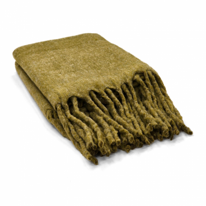 Plaid \'Samantha\' 130x170cm - Olivengrøn i gruppen Indretning / Tekstiler / Plaider & tæpper hos Reforma (V10201726)