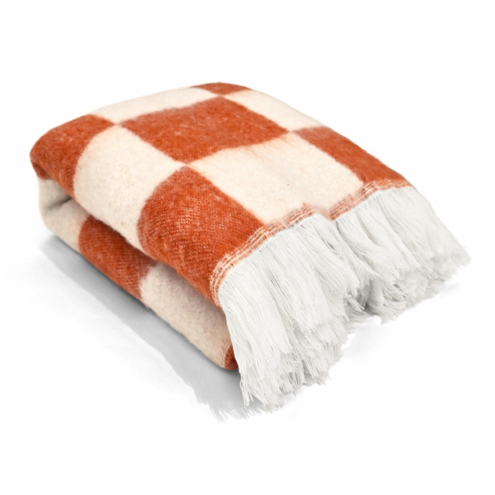 Ternet \'Audrey Check\' 130x170cm - Pink/hvid i gruppen Indretning / Tekstiler / Plaider & tæpper hos Reforma (V10201734)