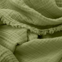 Muslin tæppe \'Dorena\' 130x170cm - Grøn