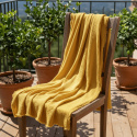 Muslin tæppe \'Dorena\' 130x170cm - Gul