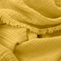 Muslin tæppe \'Dorena\' 130x170cm - Gul