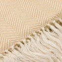 Bomuldstæppe \'Denisa Fishbone\' 130x170cm - Beige/hvid