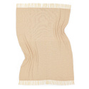 Bomuldstæppe \'Denisa Fishbone\' 130x170cm - Beige/hvid