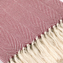 Bomuldstæppe \'Denisa Fishbone\' 130x170cm - Rød/hvid