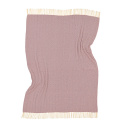 Bomuldstæppe \'Denisa Fishbone\' 130x170cm - Rød/hvid