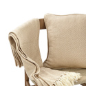 Pudebetræk \'Denisa Fishbone\' 45x45cm - Beige/hvid