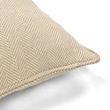 Pudebetræk \'Denisa Fishbone\' 45x45cm - Beige/hvid