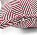 Pudebetræk \'Denisa Fishbone\' 45x45cm - Rød/hvid