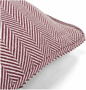 Pudebetræk \'Denisa Fishbone\' 45x45cm - Rød/hvid
