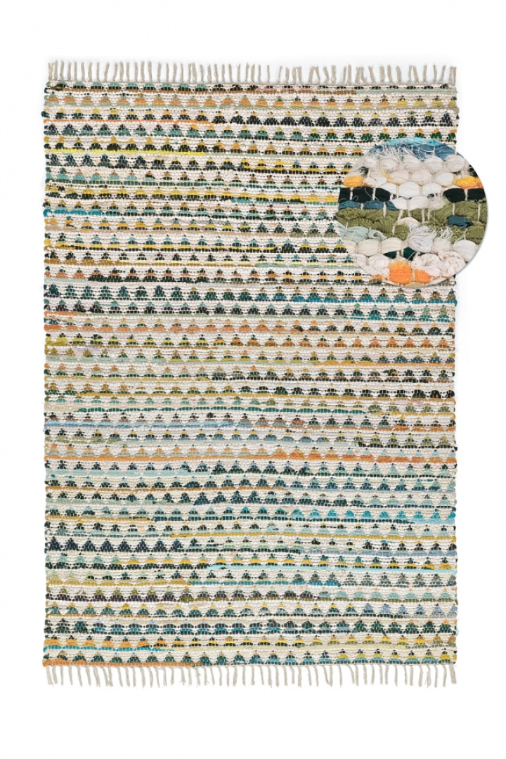 Klude tæppe \'Lindby\' - Multi/gul i gruppen Indretning / Tæpper / Vævede tæpper hos Reforma (V10204)