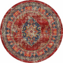 Rund tæppe \'Soussi\' 120cm - Rød/Multi