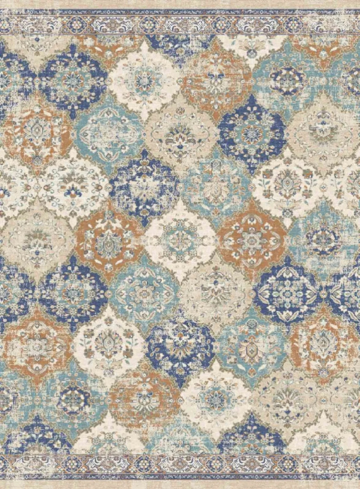 Wilton tæppe \'Bohemia\' 200x280cm - Blå/Multi i gruppen Indretning / Tæpper / Vævede tæpper hos Reforma (X10116465)