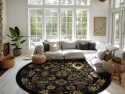 Rund måtte \'Fernana\' 120cm - Svart/Guld