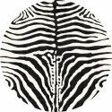 Rund tæppe \'Zebra\' 120cm - Sort/Hvid