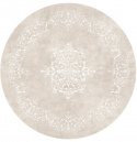 Rund tæppe \'Santi\' 120cm - Beige/Hvid