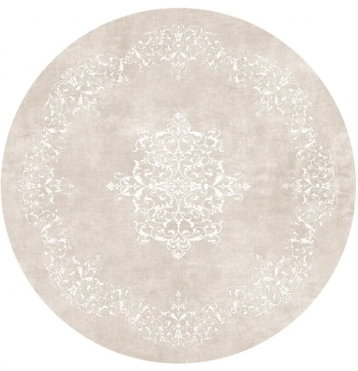 Rund tæppe \'Santi\' 120cm - Beige/Hvid i gruppen Indretning / Tæpper / Vævede tæpper hos Reforma (X10116904)