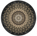Rundt tæppe \' Sandrigo\' 120cm - Sort/Guld