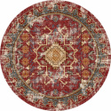 Rundt tæppe \'Idri\' 120cm - Rød/Multi
