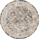 Rund tæppe \'Douz\' 200cm - Sort/Multi