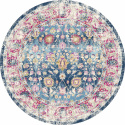 Rundt tæppe \'Bouhjar\' 120cm - Blå/Rosa/Multi