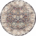 Rundt tæppe \'Bouhjar\' 120cm - Grå/Multi