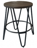 Pall \'Rustic\' 45cm - Træ/Stål