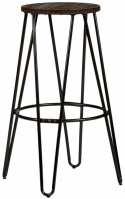 Pall \'Rustic\' 75cm - Træ/Stål