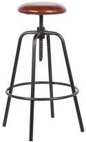 Barpall \'Industrial\' - Jern/Læder