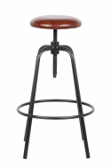 Barpall \'Industrial\' - Jern/Læder