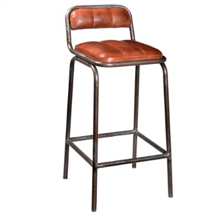 Barstol med ryggstöd \'Brooke\' - Læder i gruppen Møbler / Sidde møbler / Barstole hos Reforma (m11094)